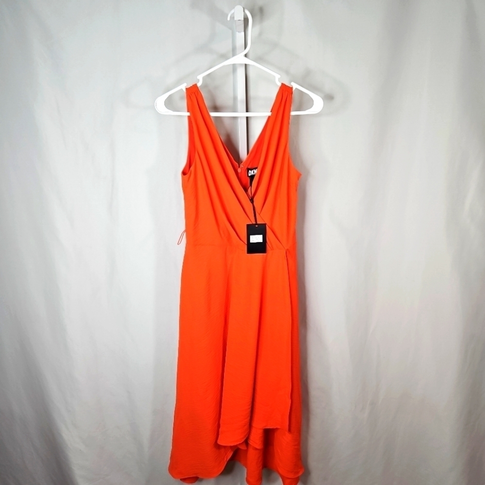 DKNY Orange Sleeveless Women's Maxi Dress Size 2 NWT